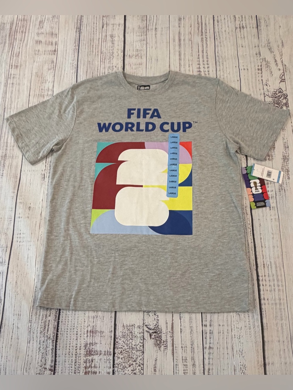 NWT FIFA World Cup 2026 Canada Mexico USA Graphic T-Shirt Large Gray